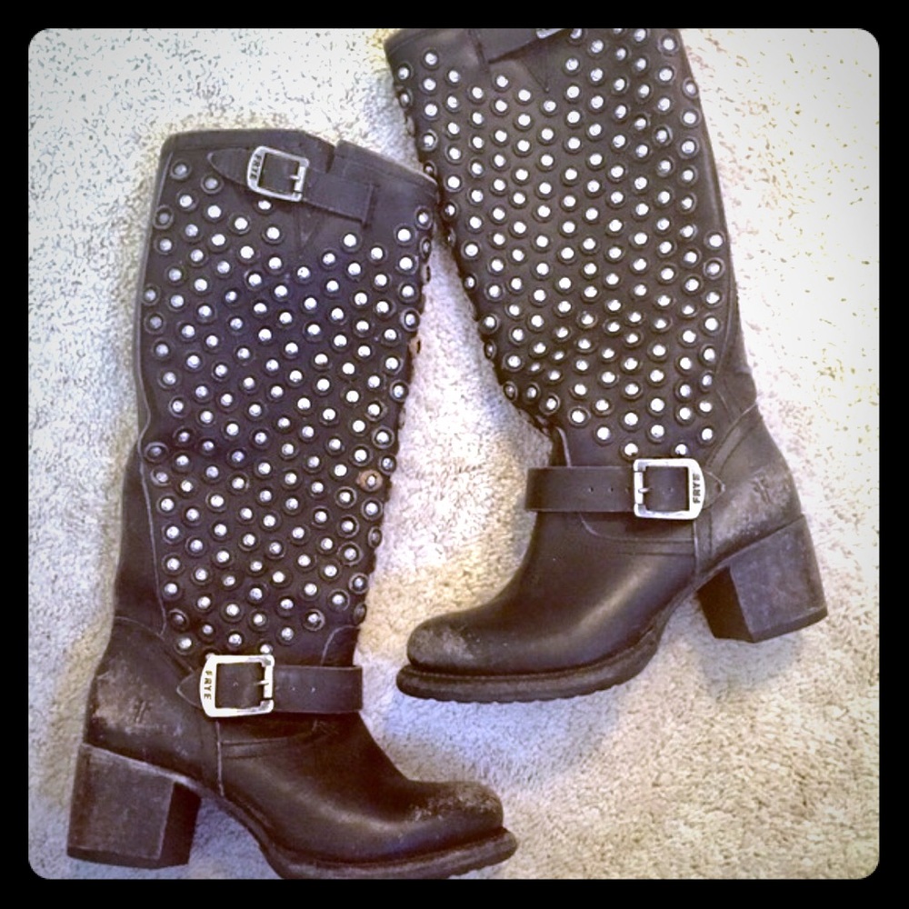 Gorgeous Frye Jenna Tall studded wash distressed.